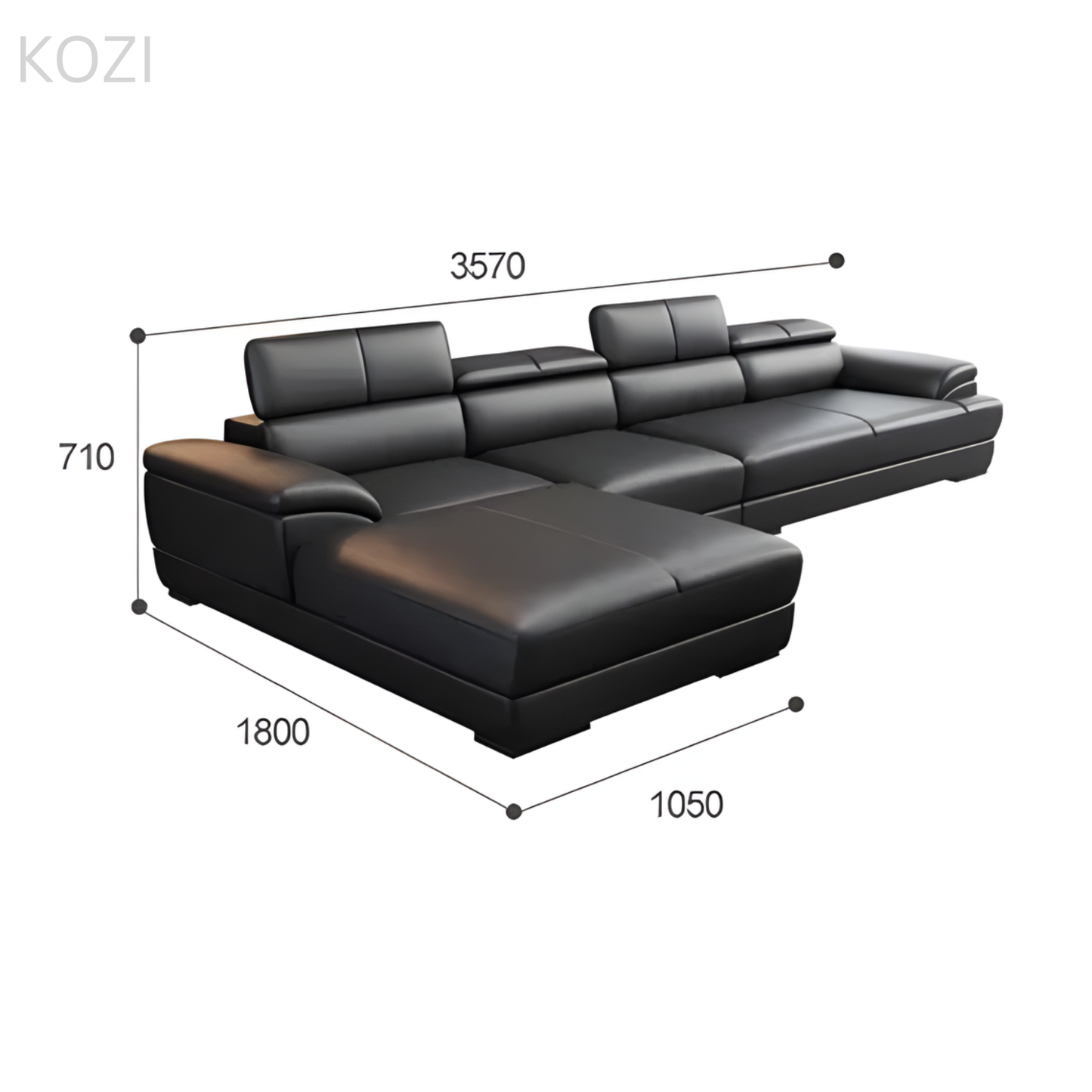 VALENZA Sectional Genuine Leather Sofa