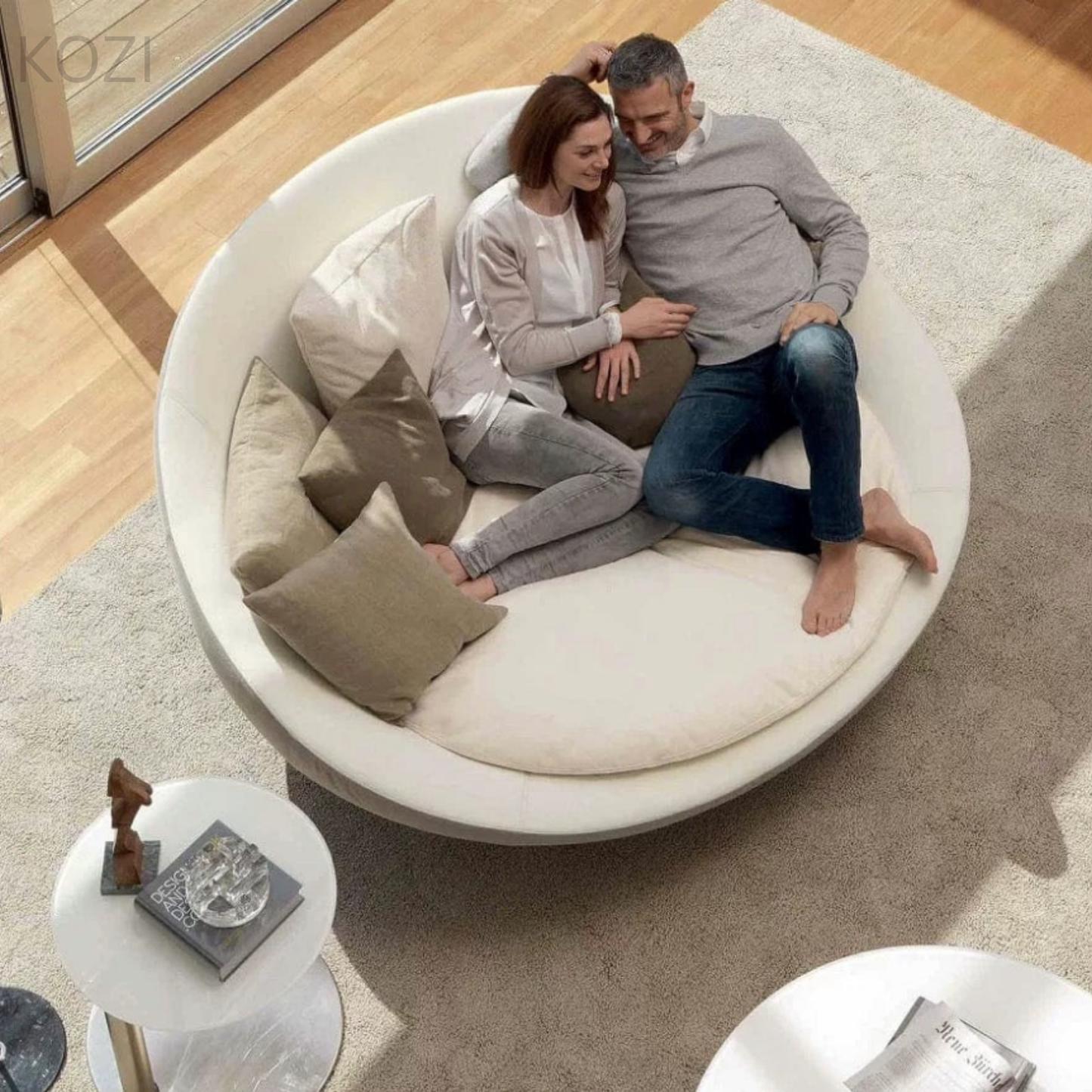 Hudson Scratch Resistant Round Curve Armchair Sofa