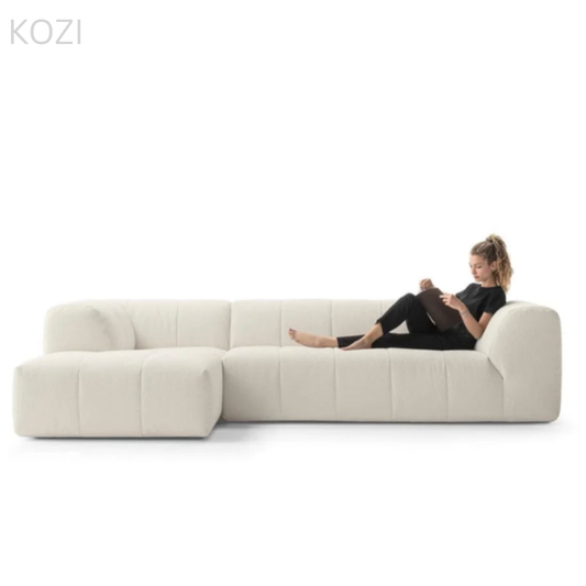 SOREN Scratch Resistant Sectional Sofa with Channel Tuftings