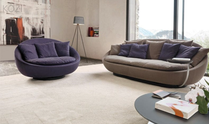 Hudson Scratch Resistant Round Curve Armchair Sofa