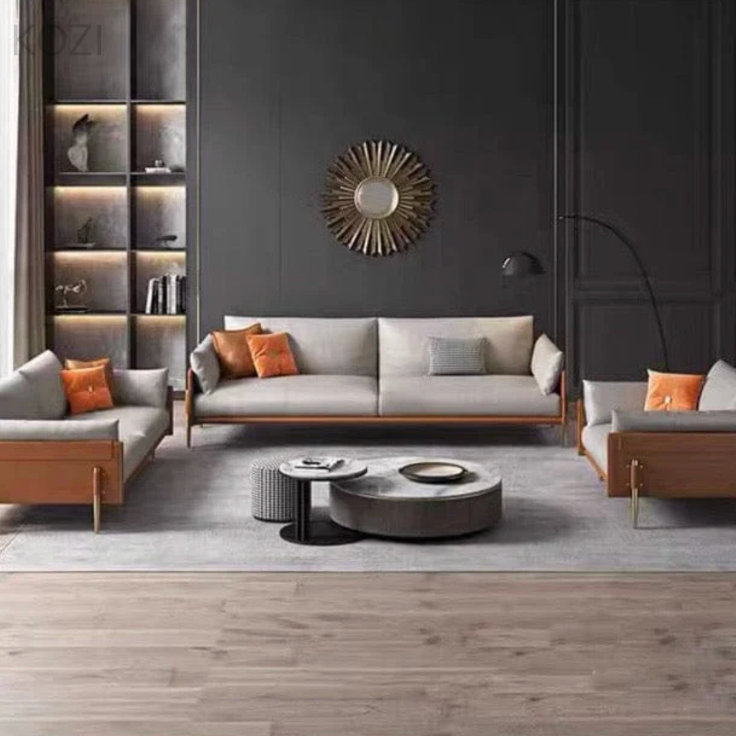 Julian Genuine Cowhide Leather Sofa