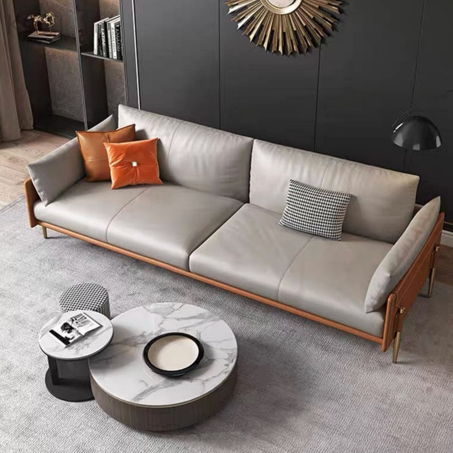 Julian Genuine Cowhide Leather Sofa