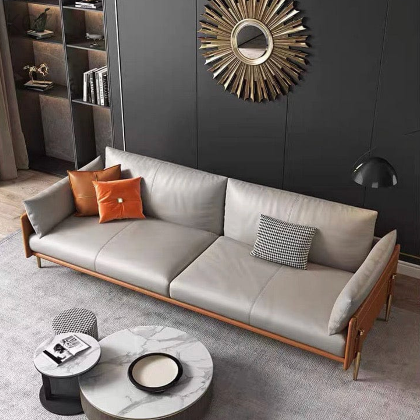 Julian Genuine Cowhide Leather Sofa