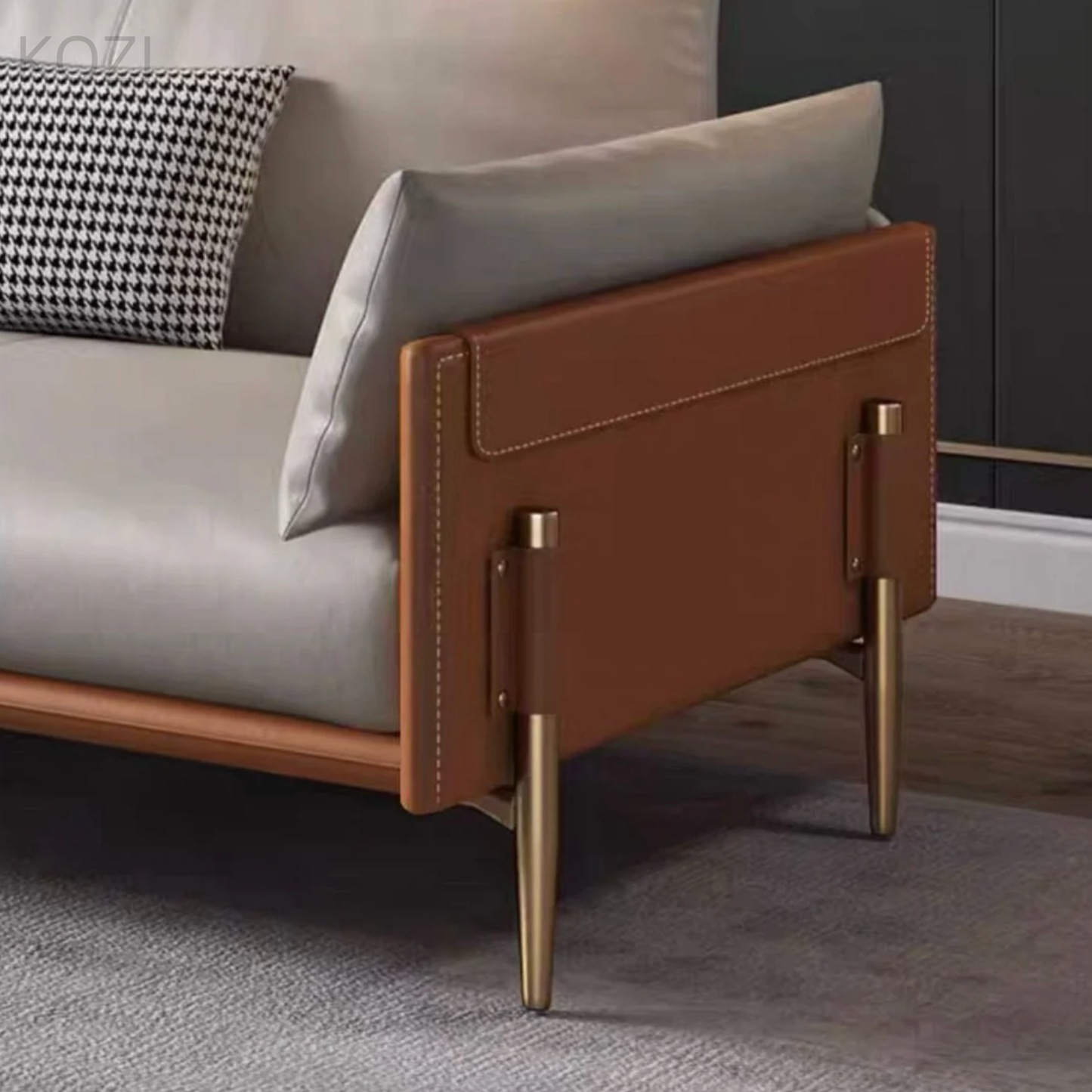 Julian Genuine Cowhide Leather Sofa