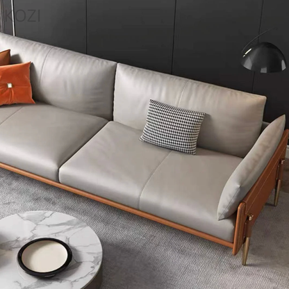 Julian Genuine Cowhide Leather Sofa