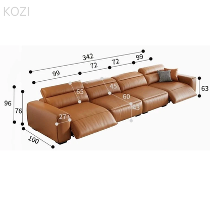 Jackie Electric Recliner Leather L-shaped Sofa