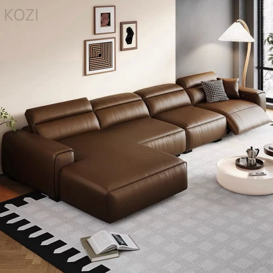 Jackie Electric Recliner Leather L-shaped Sofa