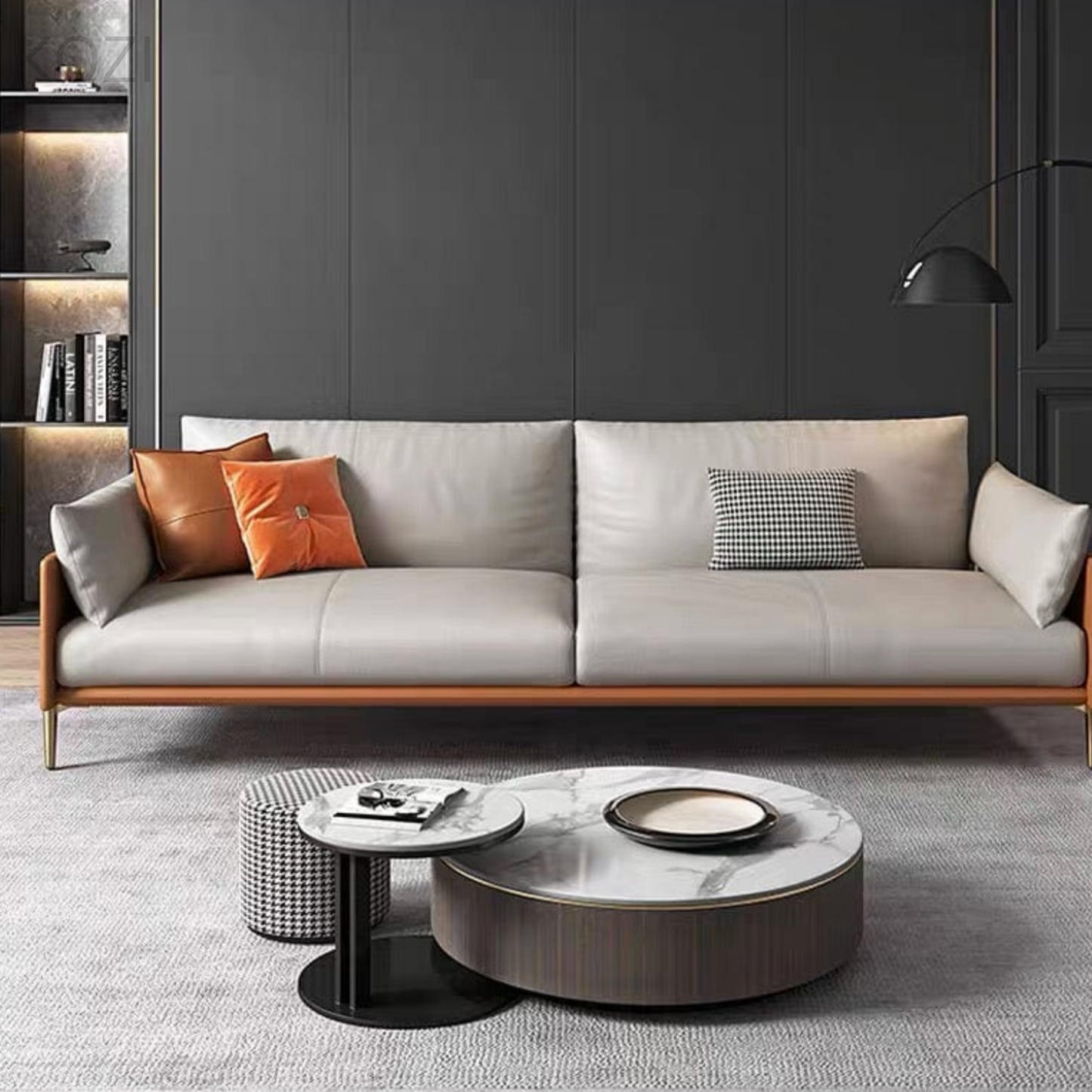 Julian Genuine Cowhide Leather Sofa