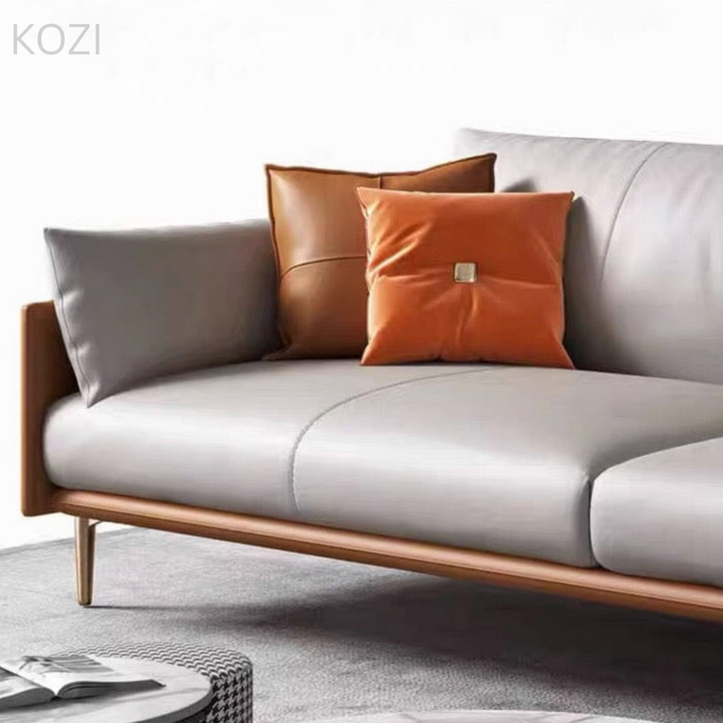 Julian Genuine Cowhide Leather Sofa