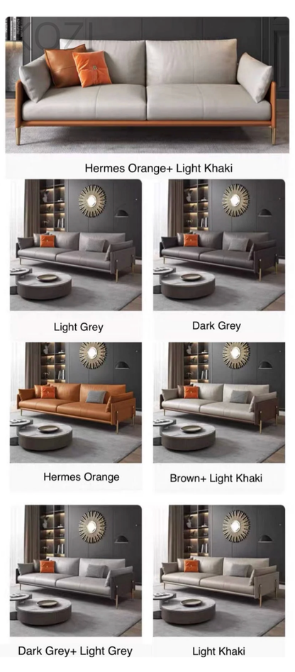 Julian Genuine Cowhide Leather Sofa