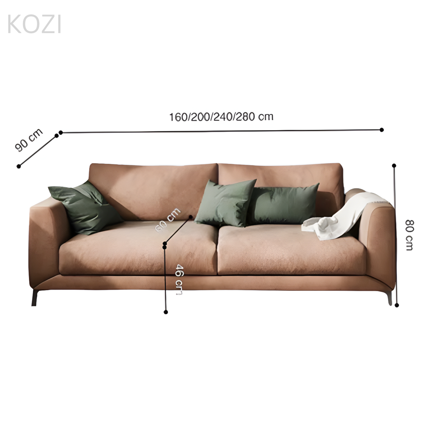 KAIRO Scratch Resistant Leather Sofa