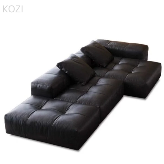 HALDEN L-Shape Scratch Resistant Leather Sofa