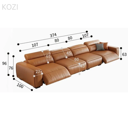 Jackie Electric Recliner Leather L-shaped Sofa