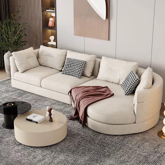 AVA Designer Sectional Round Chaise Sofa