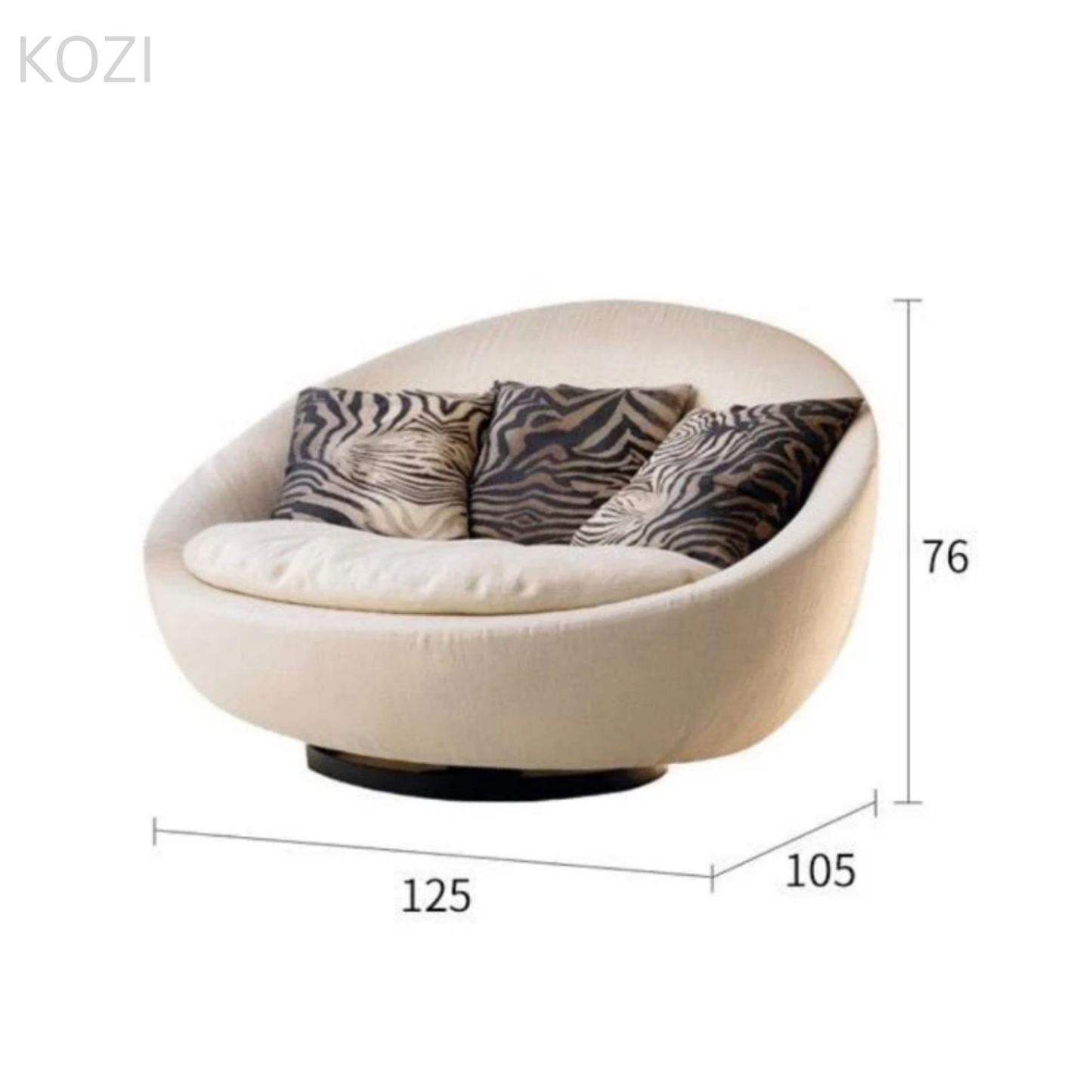 Hudson Scratch Resistant Round Curve Armchair Sofa