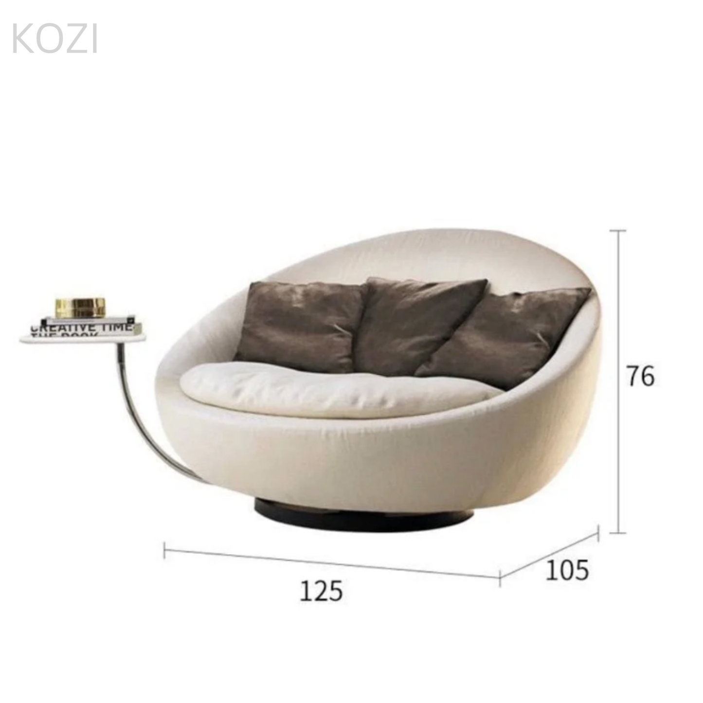 Hudson Scratch Resistant Round Curve Armchair Sofa