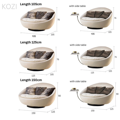 Hudson Scratch Resistant Round Curve Armchair Sofa