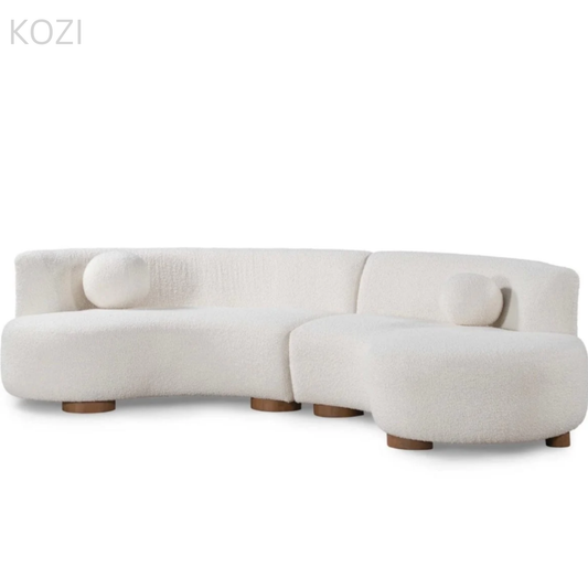 Bryson Sectional Boucle Curve Sofa