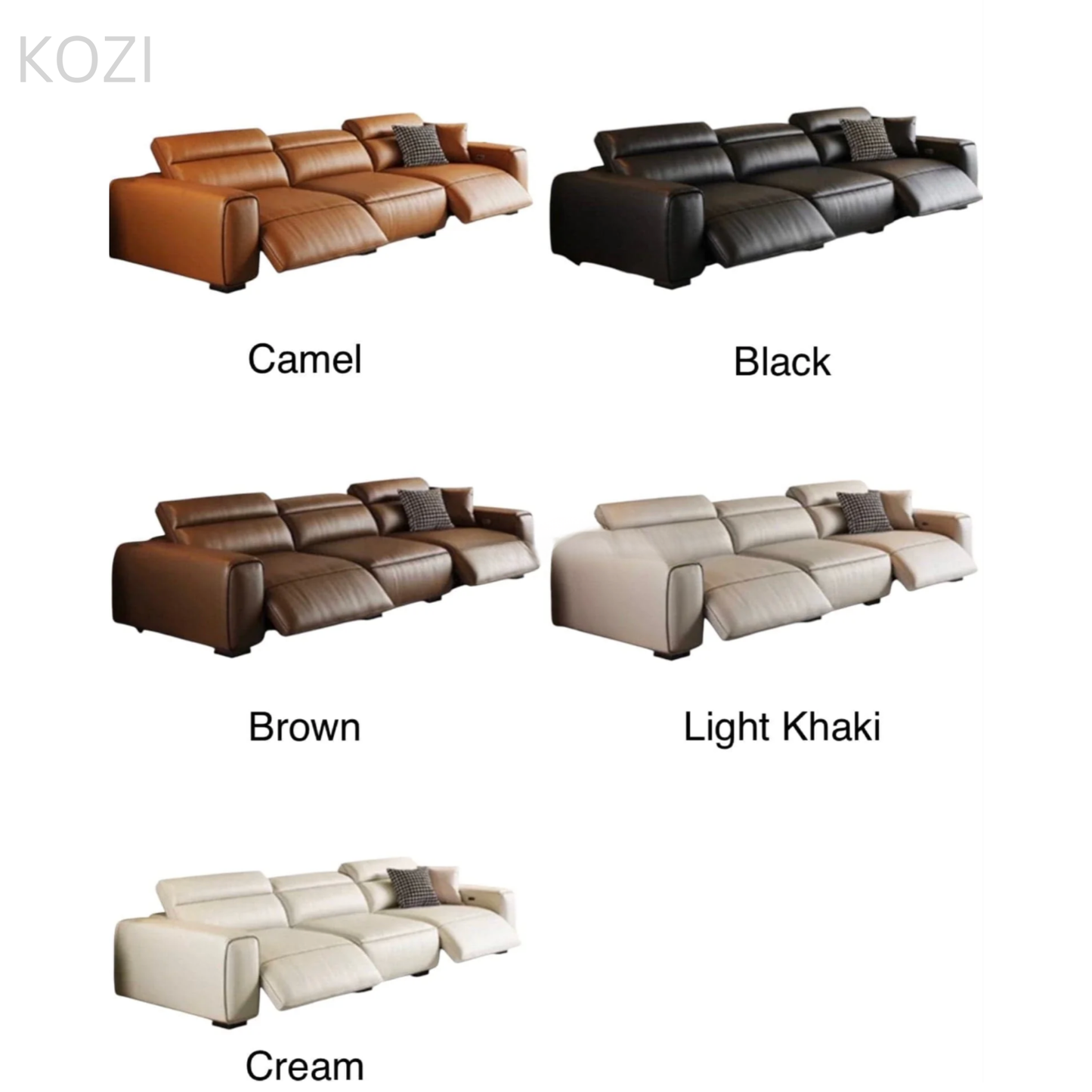 Jackie Electric Recliner Leather L-shaped Sofa