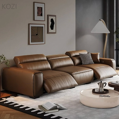 Jackie Electric Recliner Leather L-shaped Sofa