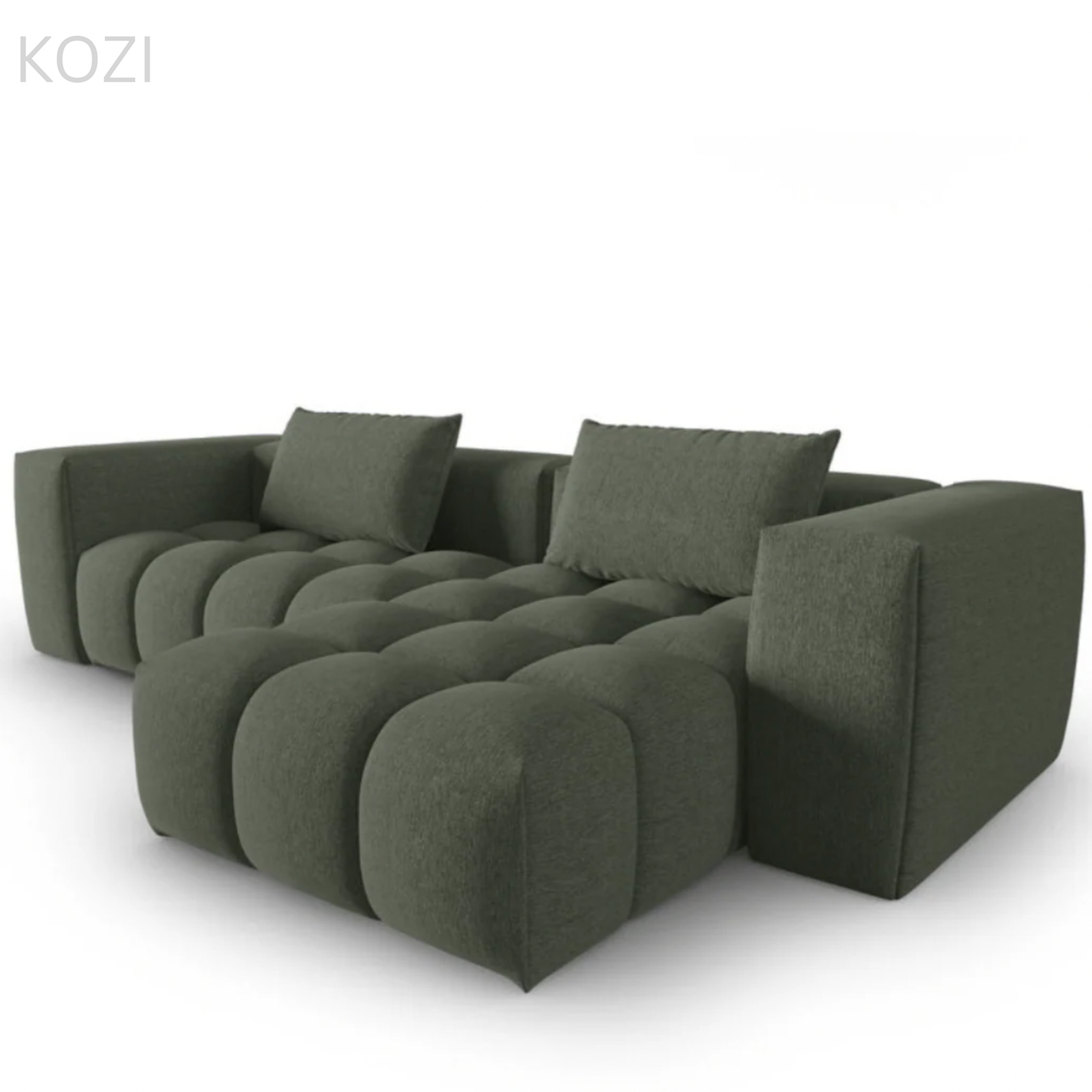 Abigail Sectional Sofa with Tufted Cushioning