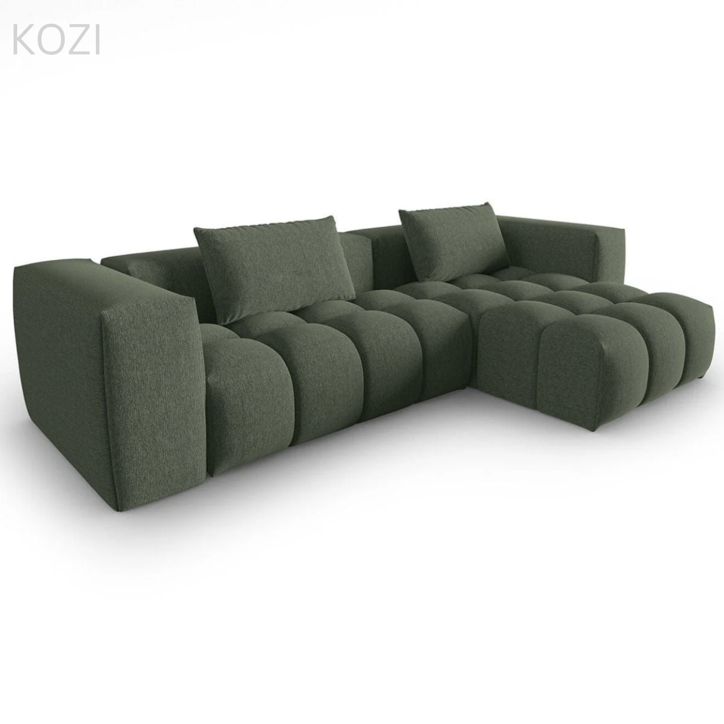Abigail Sectional Sofa with Tufted Cushioning