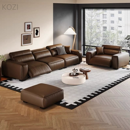 Jackie Electric Recliner Leather L-shaped Sofa