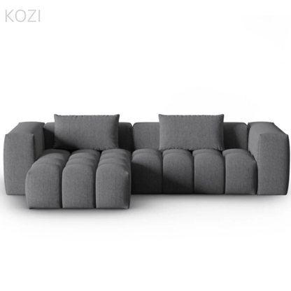 Abigail Sectional Sofa with Tufted Cushioning