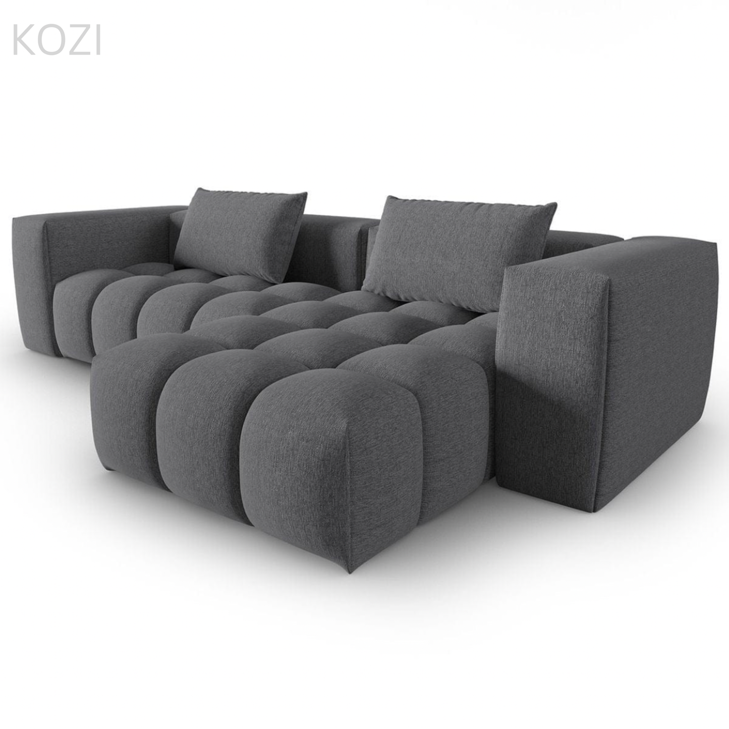 Abigail Sectional Sofa with Tufted Cushioning