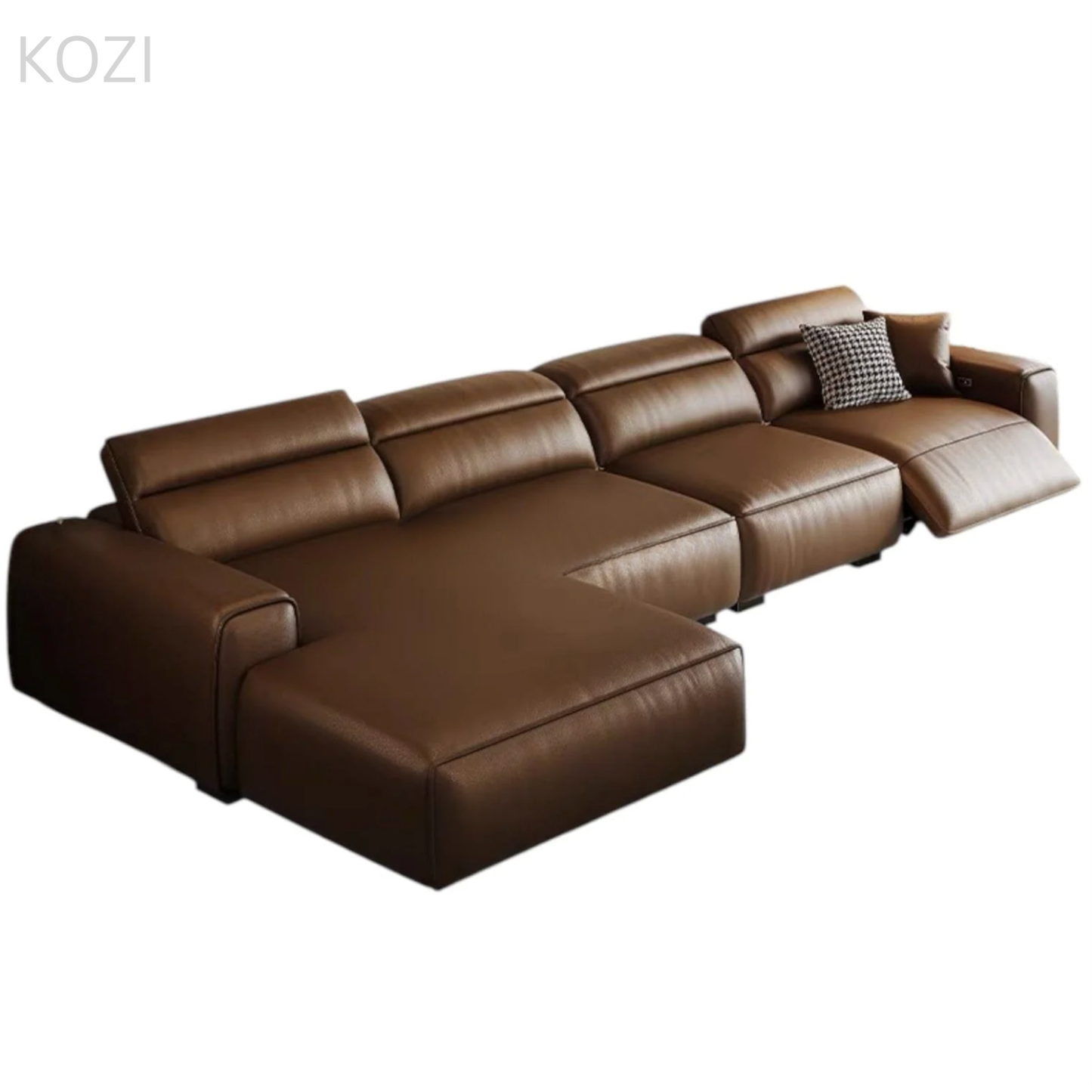 Jackie Electric Recliner Leather L-shaped Sofa