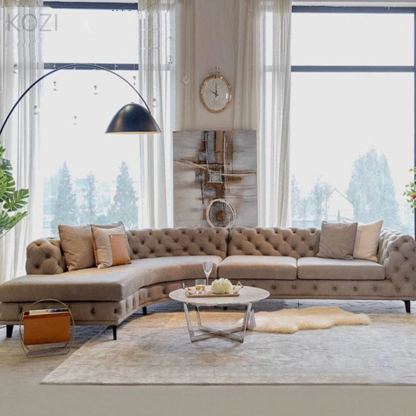 Gemini Tufted Sectional Sofa