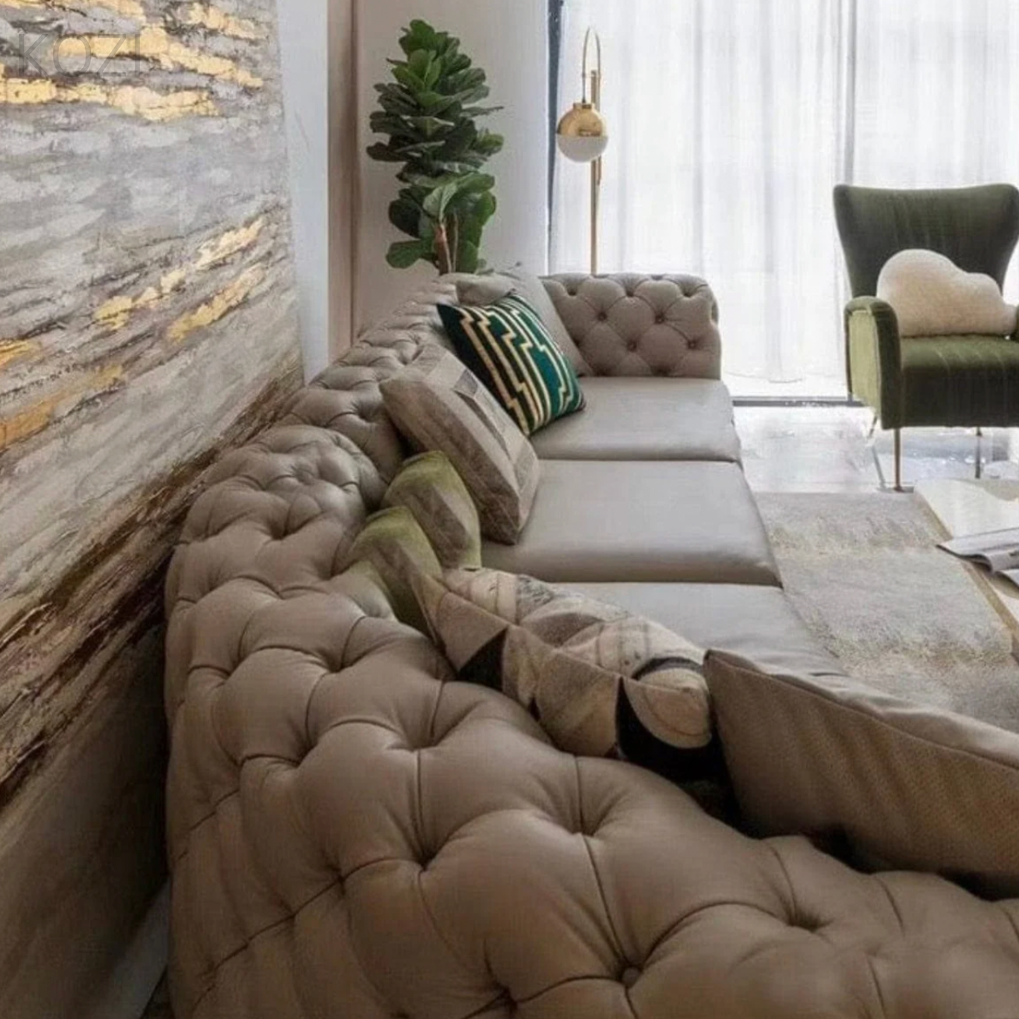 Gemini Tufted Sectional Sofa