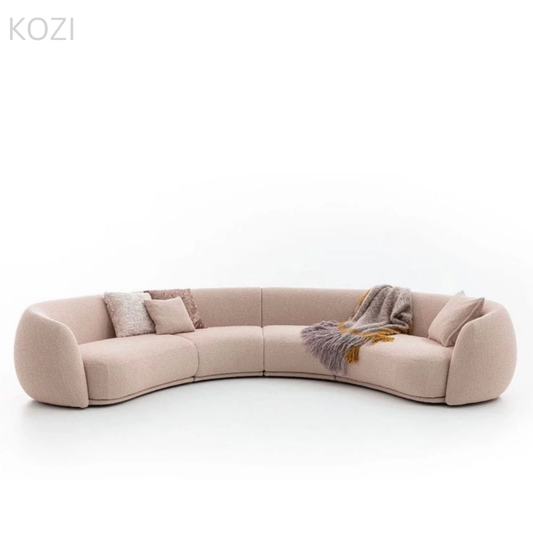Celeste Performance Boucle Sectional Curve Sofa