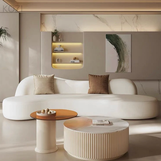 ORION Scratch Resistant Leather Curve Sofa